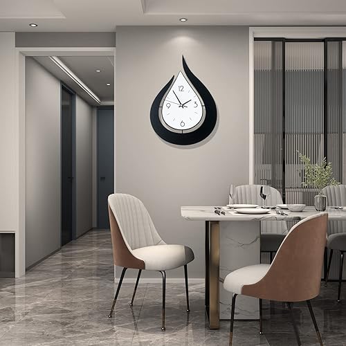 Miniatura 8 de SHUNZY Relojes de pared decorativos para decoración de sala de estar relojes de pared grandes y modernos con péndulo que funcionan con pilas para
