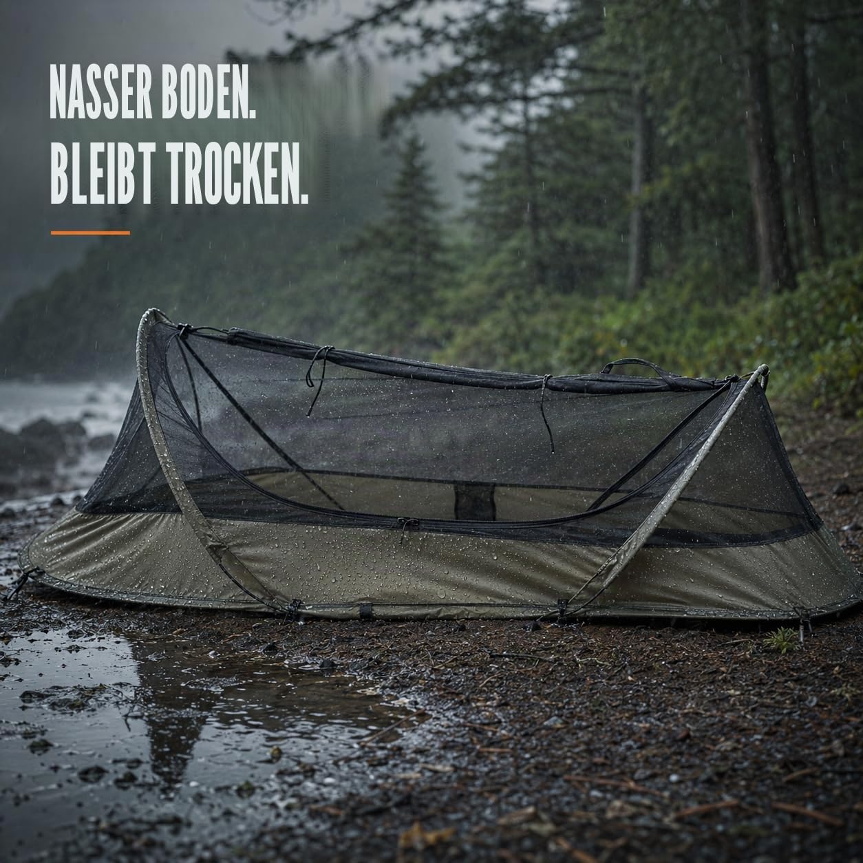 USGI Industries Bivy Zelt | Leichtes Einzelpersonen-Schlafnetz-System für Outdoor, Camping, Survival, Wandern, Rucksack | Netzschutz