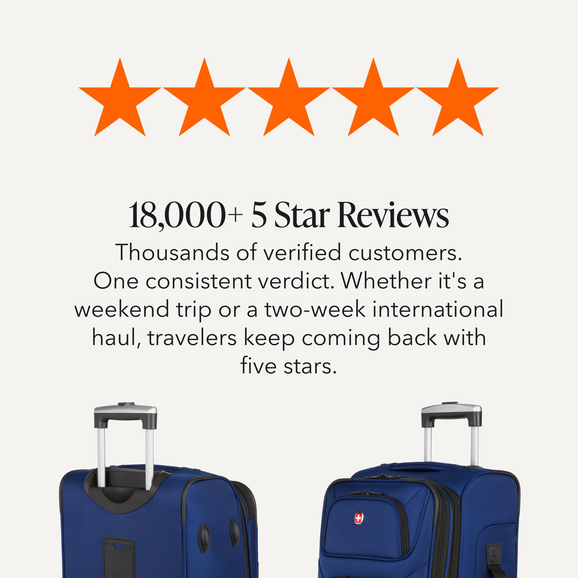 SWISSGEAR Sion Softside Expandable Spinner Luggage Durable Lightweight Travel Suitcase, Blue, 2-Piece Set (Carry-On/Large) view 9