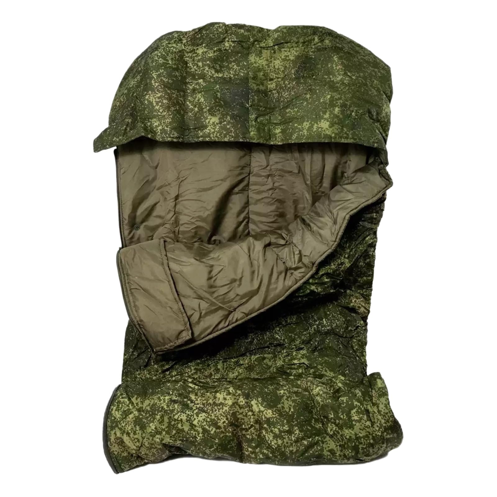 Typ 21 Outdoor-Schlafsack für Kaltes Wetter, Außenmaterial Aus EMR-grünem Tarn-Nylon, Isolierte Winter-Campingausrüstung