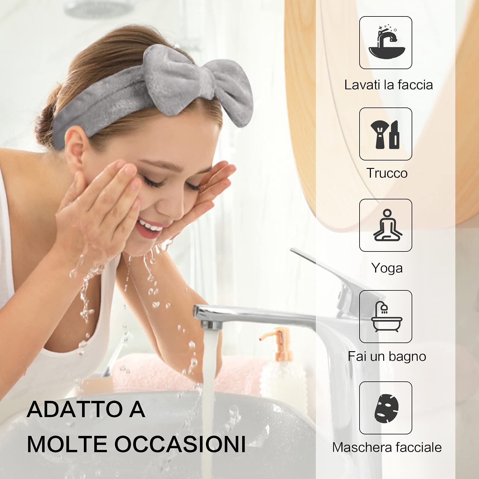 6 Pezzi Fascia Spa, Moda Spugna Terry Tessuto Fascia Capelli Gonfi, Fasce Imbottite Fascia Trucco e Set Polsiera per Donne Lavaggio Viso Cura Della Pelle Bianco e Rosa 6 Pezzi Fascia Spa, Moda Spugna Terry Tessuto Fascia Capelli Gonfi, Fasce Imbottite Fascia Trucco e Set Polsiera per Donne Lavaggio Viso Cura Della Pelle Bianco e Rosa