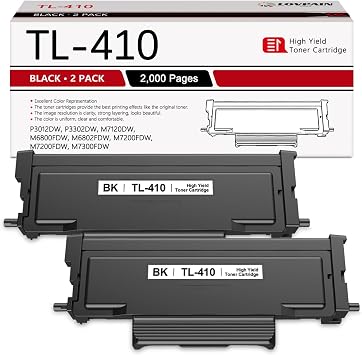 TL-410 TL410 Toner Cartridge 2 Pack, Black - Lovn Compatible TL 410 Black Toner Cartridge Up to 2,000 Pages Replacement for Pantum M7102DW P3302DW P3312DW M7200FDW P3300DN M6700D M6800FDW Printer