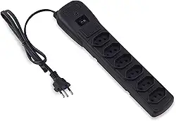 Filtro de Linha com Disjuntor 6T Force Line, Acessórios para Computador, Preto