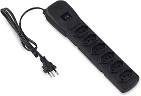 Filtro de Linha com Disjuntor 6T Force Line, Acessórios para Computador, Preto