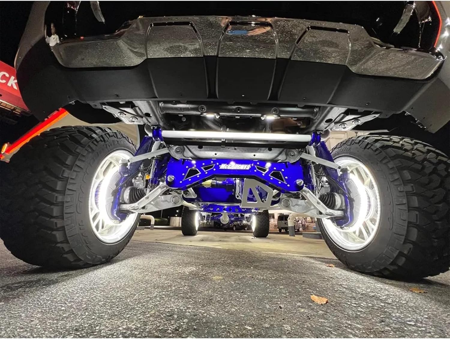 15.5in RGBW Wheel Light for Truck,RGB Multicolor and Super Bright Pure White Rim Light,576LEDs Double-Side Wheel Ring Lights Kit with RF Remote/App Control for Pickup Car ATV