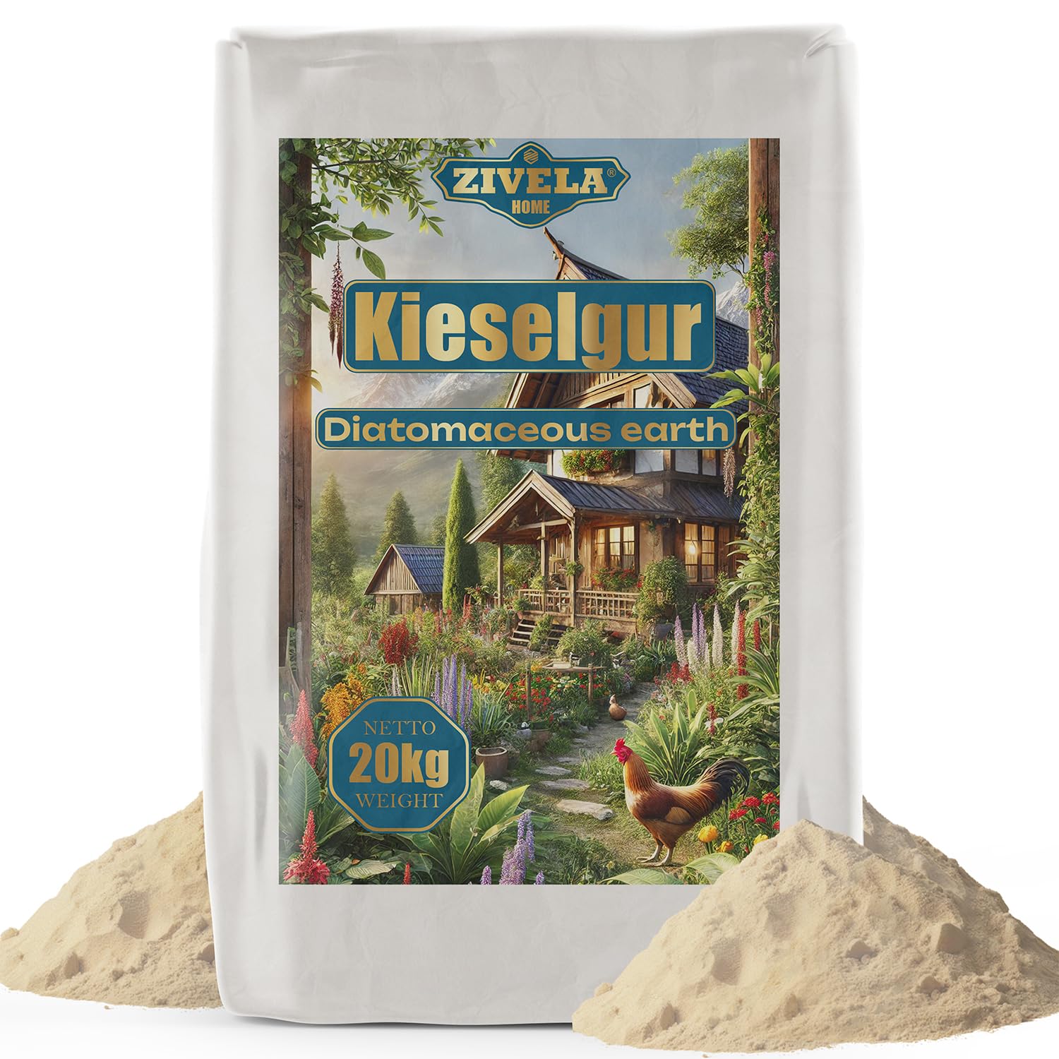 Ziemia okrzemkowa dla kur 20 kg – 100% naturalna ziemia okrzemkowa, drobna do ogrodnictwa, zastosowań technicznych i hodowli zwierząt, bezpieczna i skuteczna w walce ze szkodnikami – idealna do