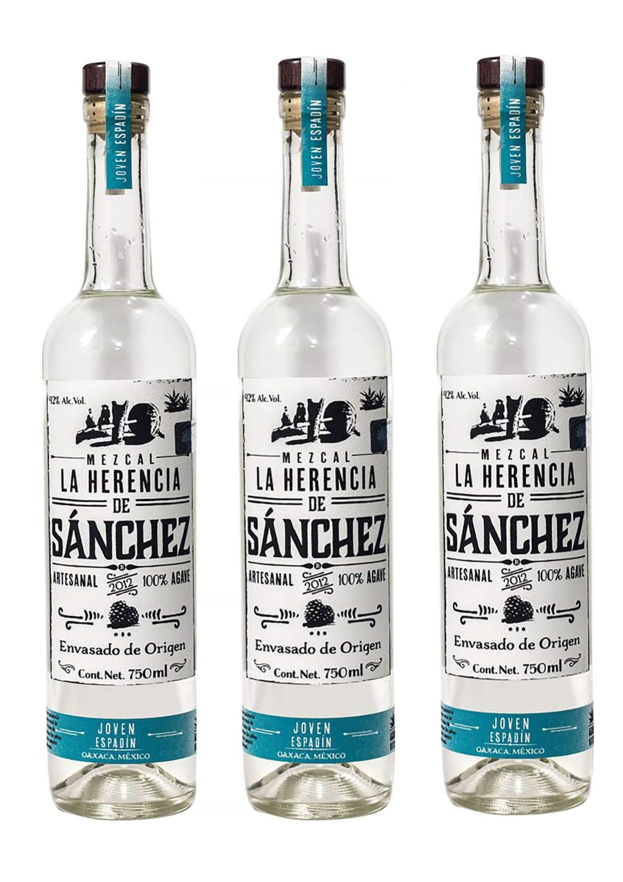 Mezcal La Herencia De Sanchez Espadin 3 bottiglie, 3 x 700 Ml