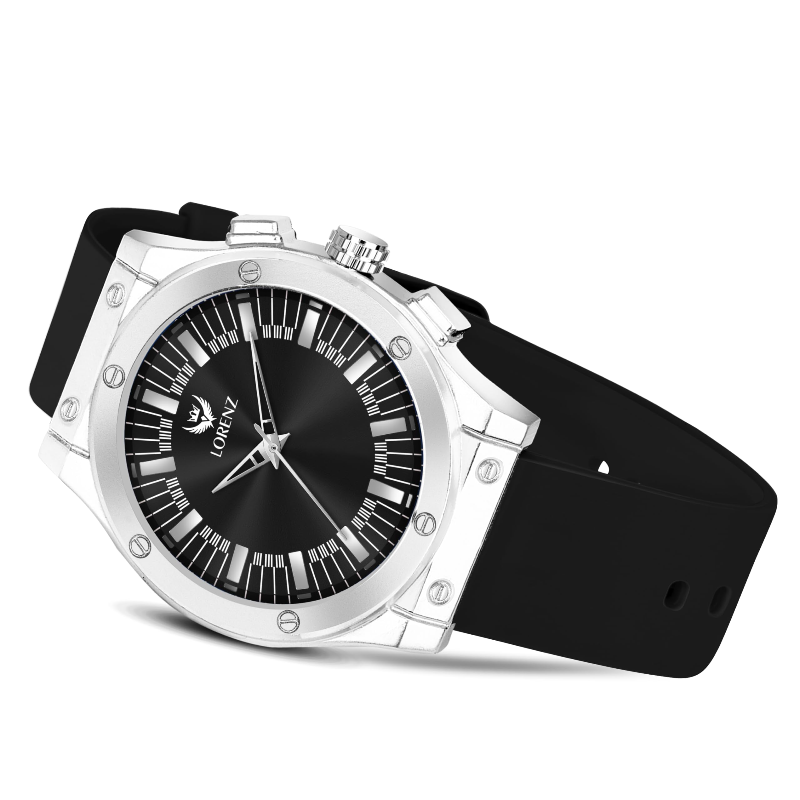 LORENZ Black Dial Analog Watch with Black Silicone Buckle Lock Strap | Watch for Men | MK-4090R (B0CZ4C6GCK) Amazon Price History, Amazon Price Tracker