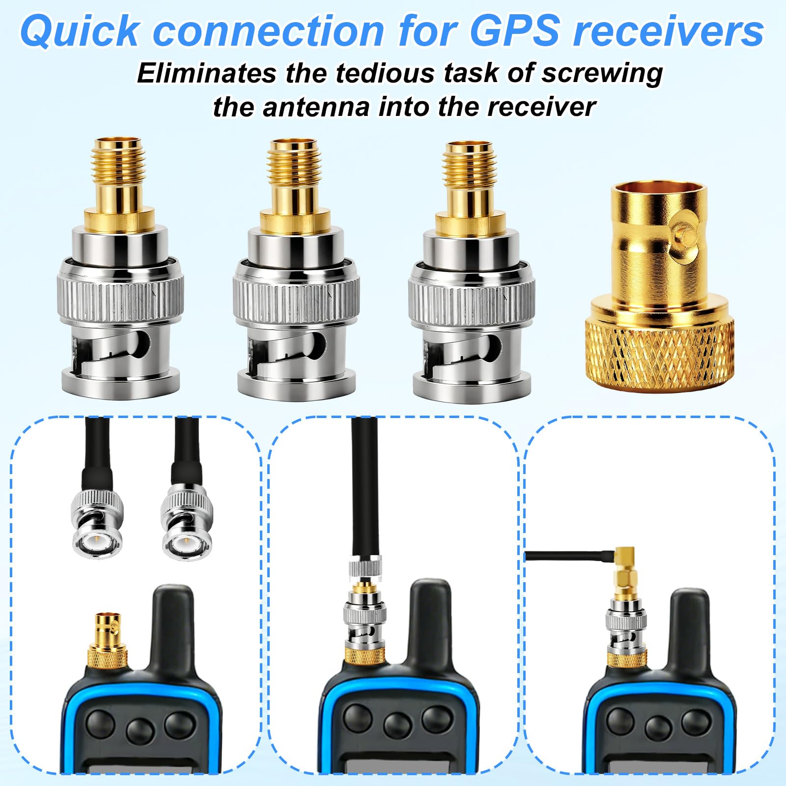 Kit Connettore Antenna GPS Compatibile con GPS Alpha 100/200/200i & Astro 220/320/430, 4 Pezzi