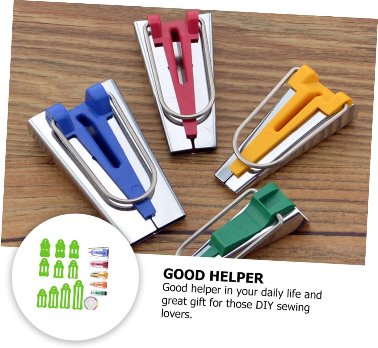 STOBOK 1set Fabric Bias Tape Makers Kit Sewing Tools Needles Folding Fabric Tools for Dressmaking Corsages Embroidery Daily Sewing