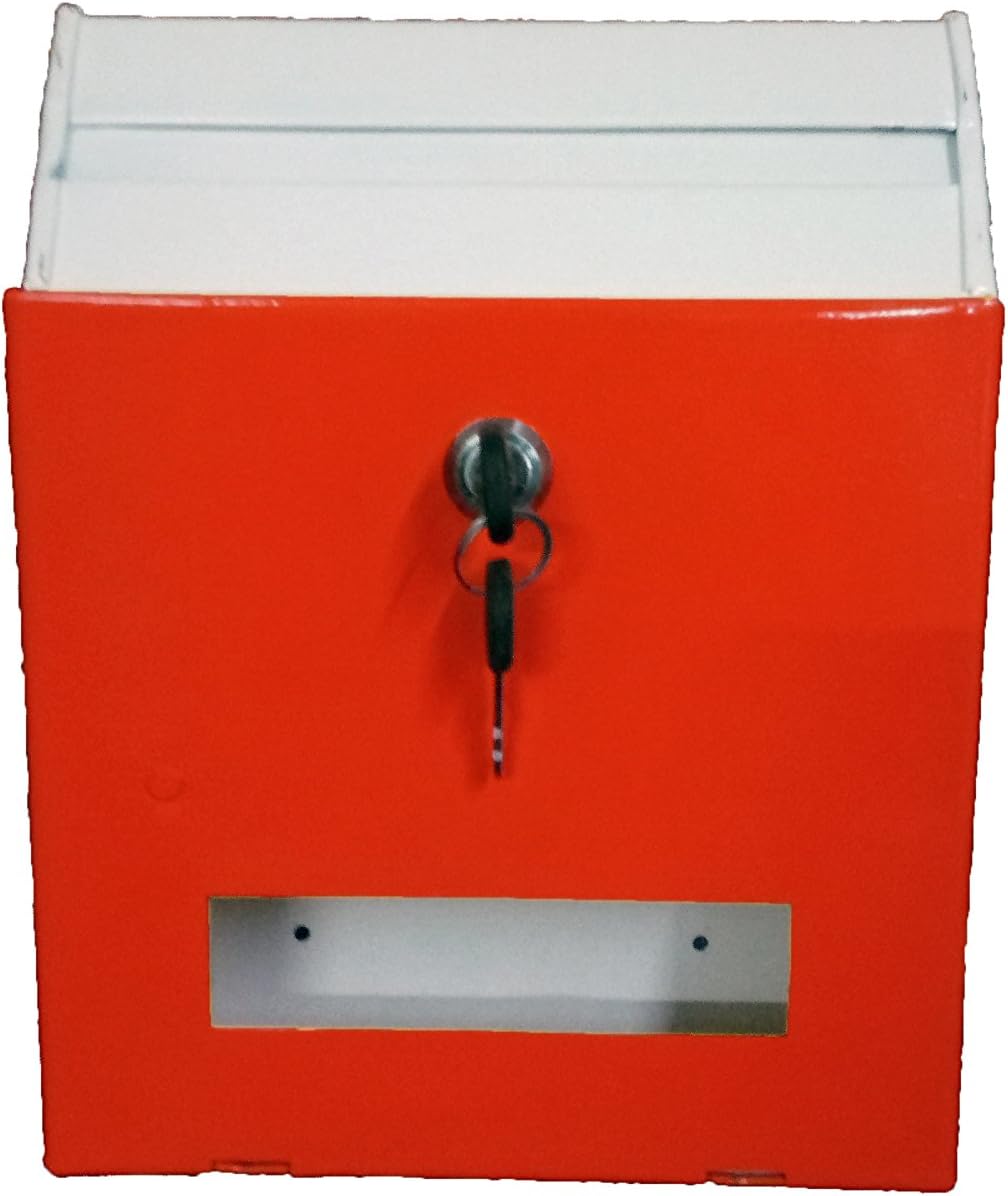 Ammarsons® Spring Metal Big Letter Box/Mail Box/Office Box/ in Red Ivory Colour | Powder Coated | Made in India