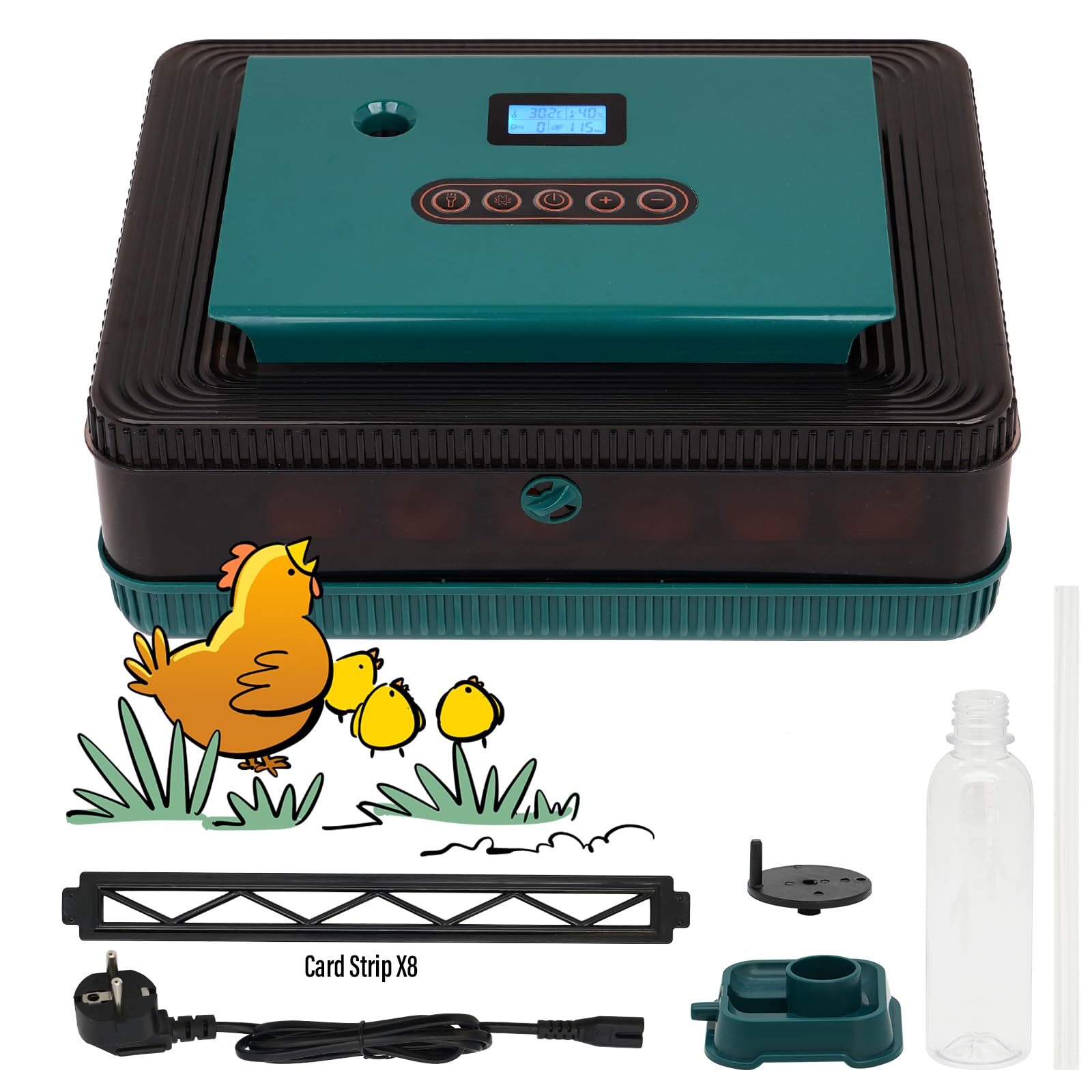 Incubadora AutomáTica de 25 Huevos con Volteo AutomáTico, Pantalla LED MultifuncióN y Control de Temperatura y Humedad Para Pollos, Patos y Ocas