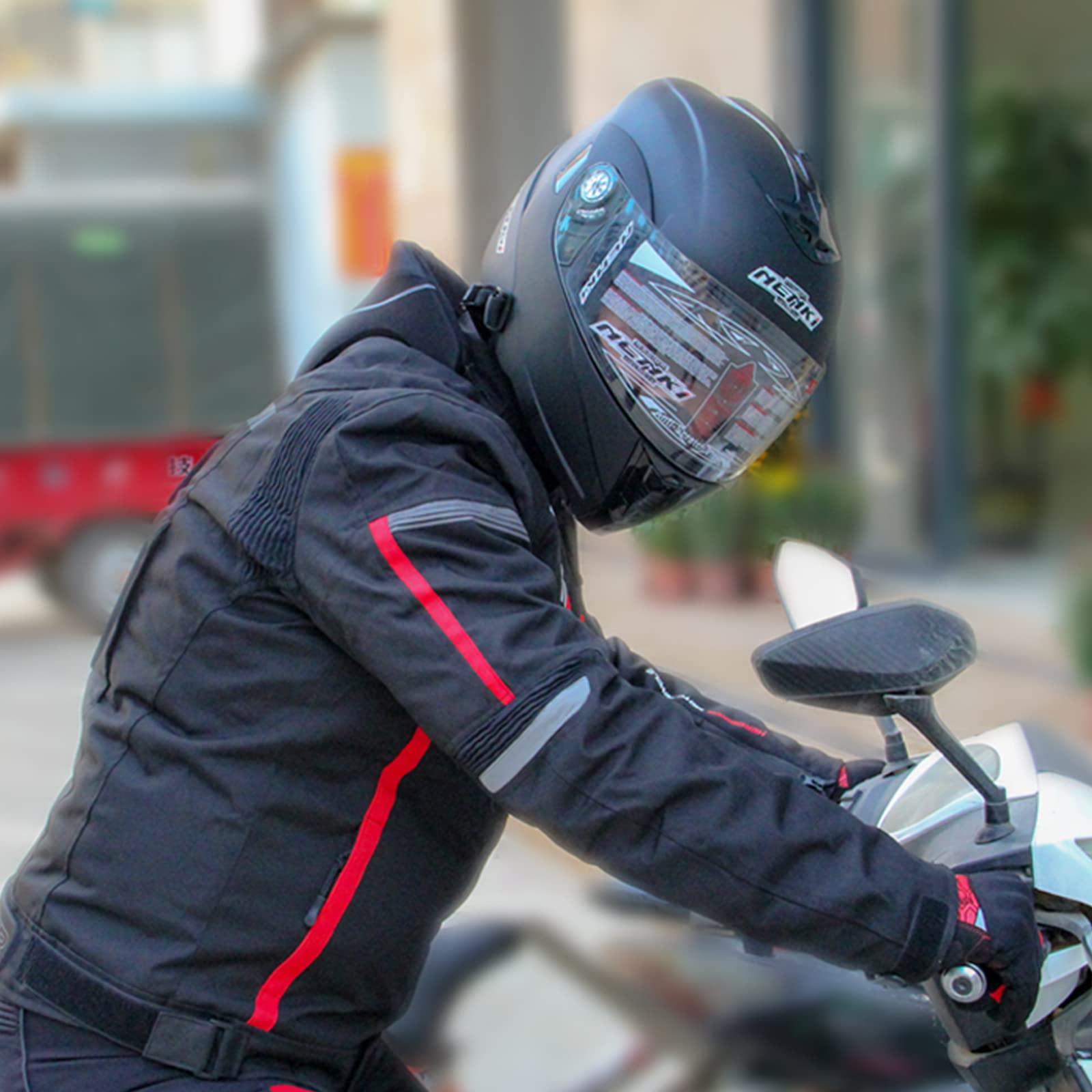Motorrad-Jacken- und Hosen-Sets Herren Wasserdichtes REIT-Renntrikot Atmungsaktive Schutzausrüstung mit Abnehmbarer CE-Panzerung