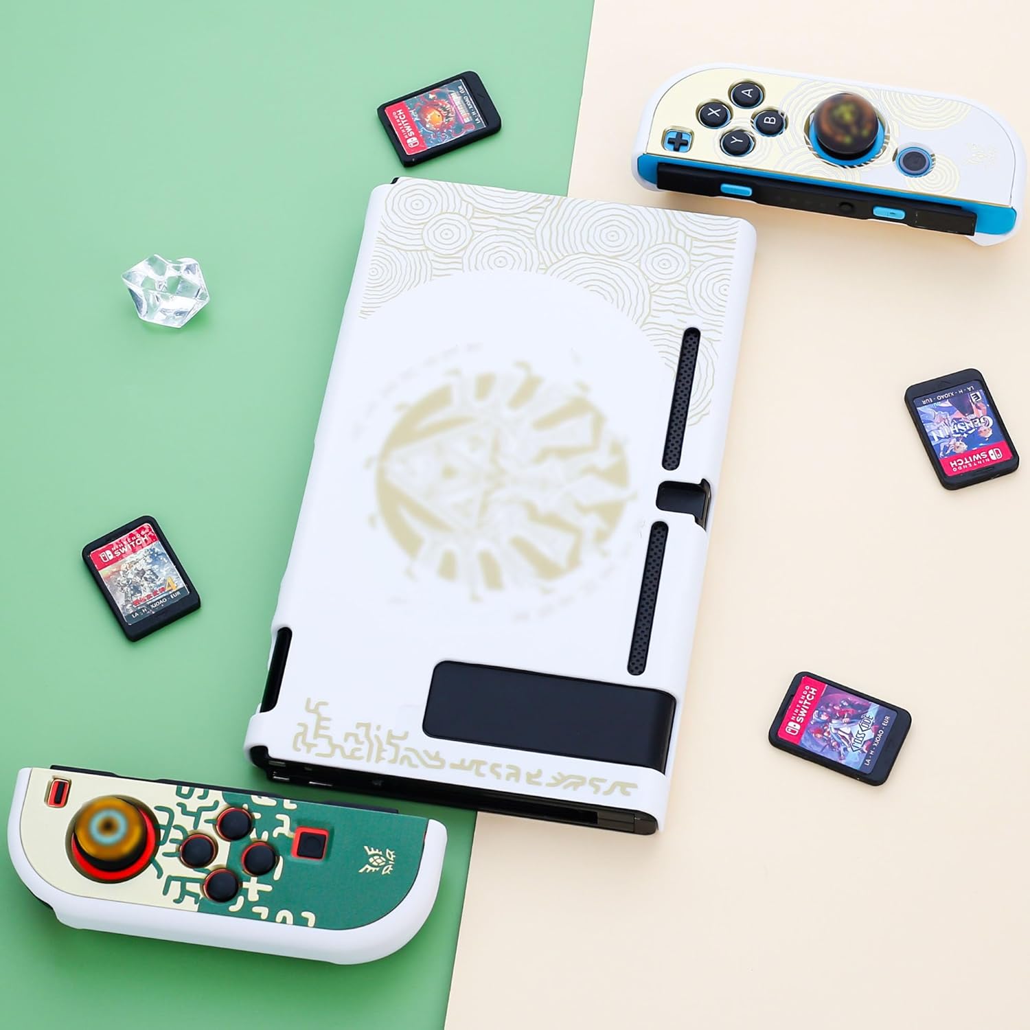 FUNDIARY White of Zelda Switch Dockable Case for Nintendo Switch, Shockproof Case Protector Accessories for Switch Console with Hard PC Protective Cover Skins, Screen Protector and 2 Thumb Caps - Image 7