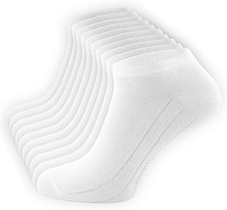 Calcetines deportivos para mujer (10 pares) de algodón, calcetines cortos, color negro y blanco