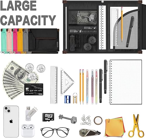 Miniatura 6 de Carpeta de conferencias A5, bolsa organizadora de negocios, bloc de notas, estuche de transporte, estuche de documentos A5, organizador de cartera