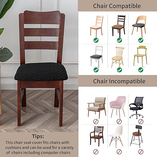 Miniatura 3 de Fundas de asiento impermeables para sillas de comedor, fundas para sillas de comedor, fundas para sillas de cocina, fundas de asiento de jacquard