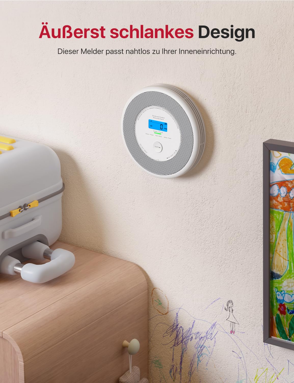 X-Sense XP0A-iR Rauch und CO Melder mit Sprachalarm und Standortansage, WLAN Kombinierter Rauch- und Kohlenmonoxidmelder für 17 festlegbare Räume，kompatibel mit der X-Sense Home Security-App, 1 Stück