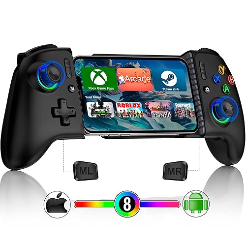 Mocagen Mobile Gaming Controller, MC2 Phone Controller for iPhone/Android/Switch/Oled/Switch 2 with Programmable/Hall Effect Joysticks & Analog