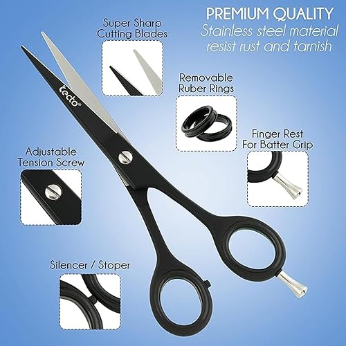 Miniatura 2 de Tecto Tijeras de peluquero, tijeras profesionales de 6.6 pulgadas de acero inoxidable para cortar el cabello, tijeras de corte de pelo extra