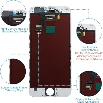 for iPhone 6 LCD Screen Replacement 4.7 Touch Screen Digitizer Display Assembly Aftermarket Repair Kit A1549 A1586 A1589 (White)