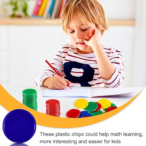 Vista 40 de Coopay Fichas de póquer de plástico de 1 1/2 pulgadas, contadores de aprendizaje, discos de conteo de fichas de bingo, marcadores para práctica