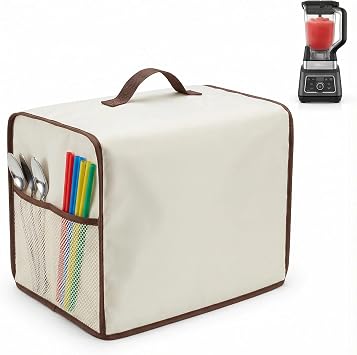 Deosk Waterproof Cover For Slushie Machine 300D Oxford Covers Fits FS301C/FS301 SLUSHi Machines With Handle & 2 Mesh Bags 18.15" X 6.93" X 17.54"Beige Brown