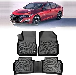 TPE Automotive Floor Mats Custom for 2016-2025 Chevy Malibu (Not for Malibu Limited), All Weather Cover Protection Waterproof Black Floor Liner Front & Rear Row Full Set Car Mats, 3PCS