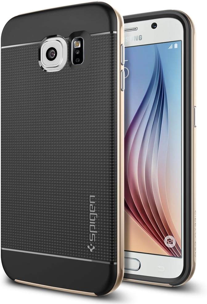 Spigen Neo Hybrid Galaxy S6 Case with Flexible Inner Protection and Reinforced Hard Bumper Frame for Galaxy S6 2015 - Champagne Gold