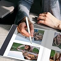 Vista 5 de Vienrose - Álbum de fotos grande autoadhesivo para fotos de 4 x 6, 8 x 10, 10 x 12 pulgadas, de lino, álbum de recortes magnético de bricolaje, 40