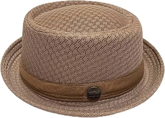 Unisex Summer Breathable Mesh Pork Pie Hat, Summer Lightweight Packable Sun Protection Beach Casual Outdoor Cap