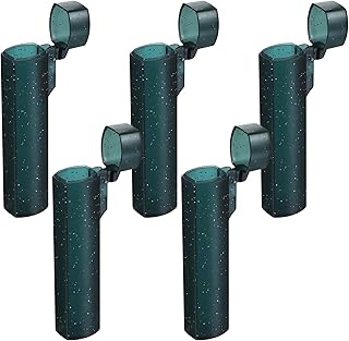 Ymapinc 5Pcs Toothpick Holder for Traveling, Snowflake Dark Green Mini Dispenser Pocket Safety Case, Toothpick Container Portable for Outdoor Travel, Camping, Storing Cotton Swabs Pin