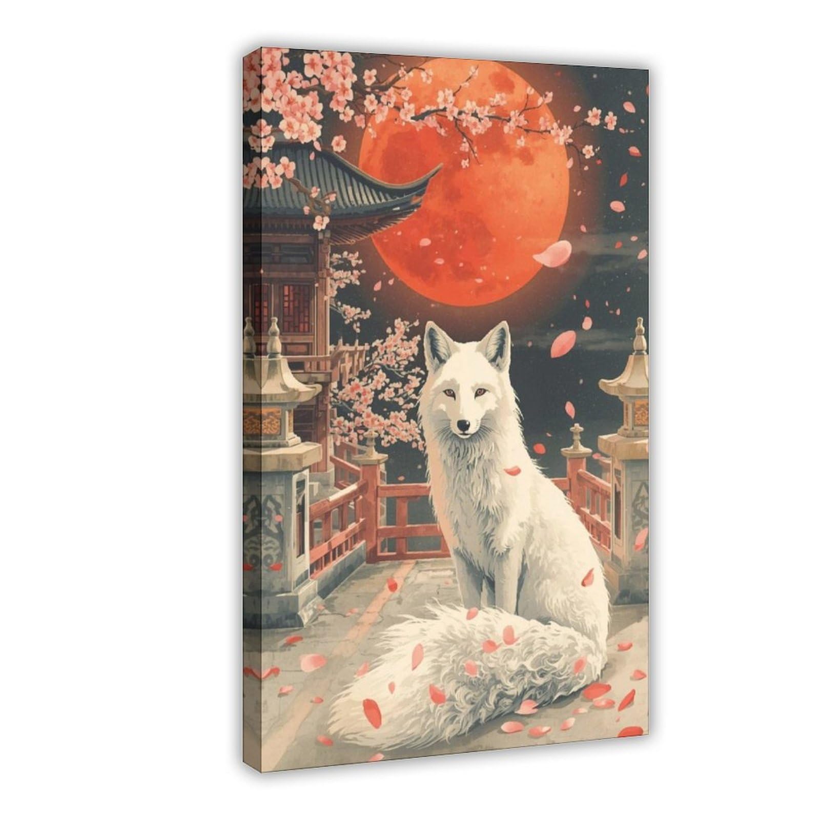 MRYCQ White Fox Poster Canvas Poster for Bedroom Decor Gift