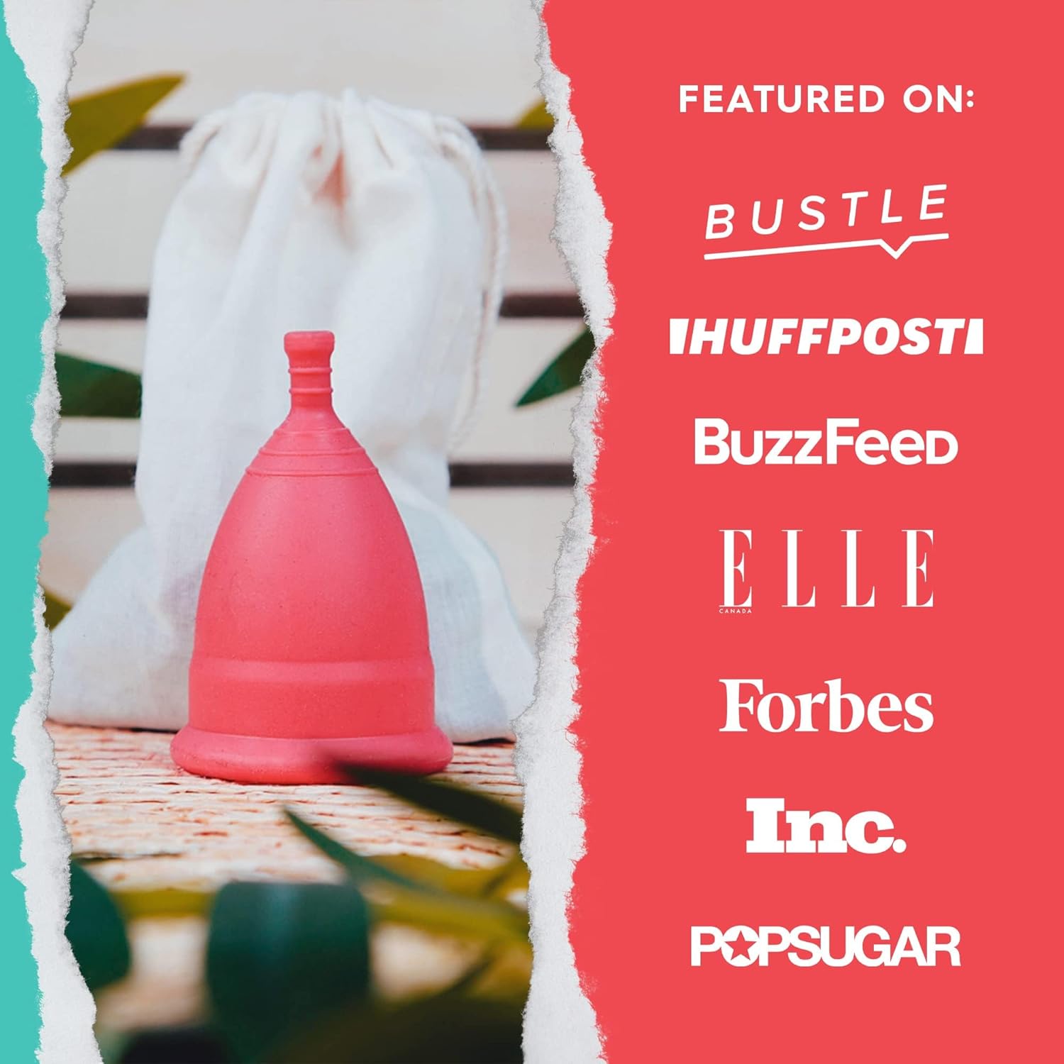 Tampon Tribe Organic Menstrual Cup for Women | Vegan Period Cup | 100% Free of Silicone, Toxins, & Chemicals - Crafted from Medical-Grade TPE | Patented Leak-Free Technology (25mL Capacity)