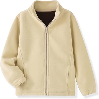 ACESTAR Girls Boys and Toddlers Polar Fleece Full-Zip Mock Jacket With Pockets for Children 4-14 Years