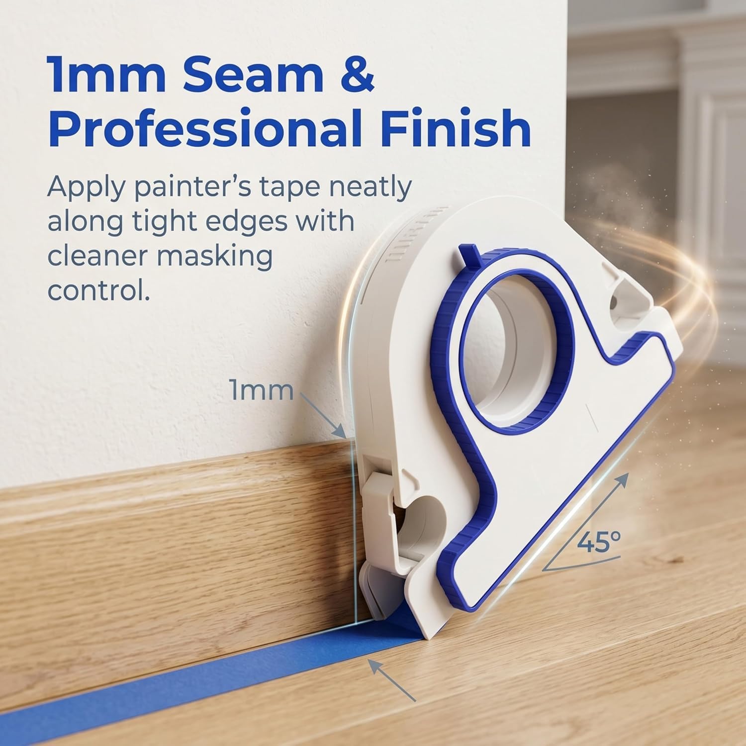 Painters Tape Applicator, 5X Faster Masking Tape Dispenser with Integrated Scraper, One-Step Precision Paint Tape Tool for Trim, Baseboards, Windows, Door Frames