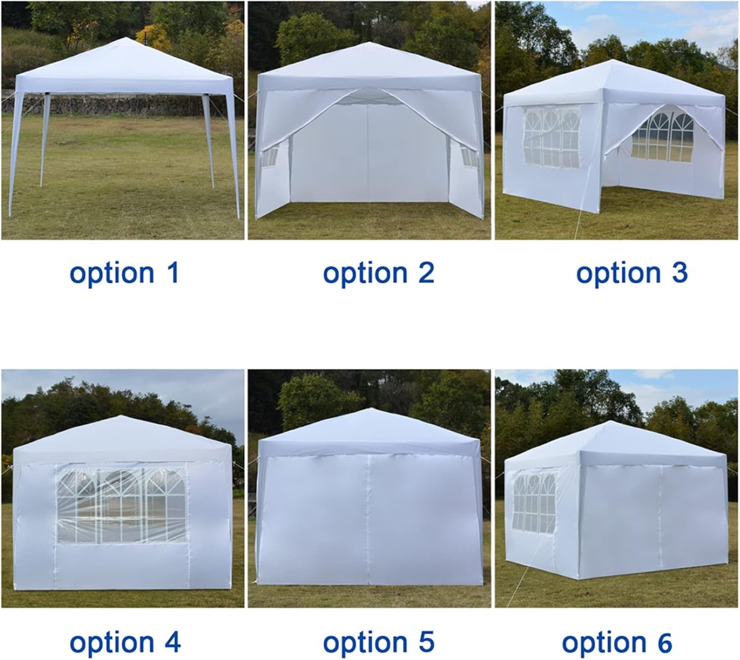 10 x 10-feet Pop Up Canopy Tent Outdoor Party Tent Commercial Instant Canopies Shelter with 4 Removable Sidewalls for Wedding, Beach, White, 116x116x103inch