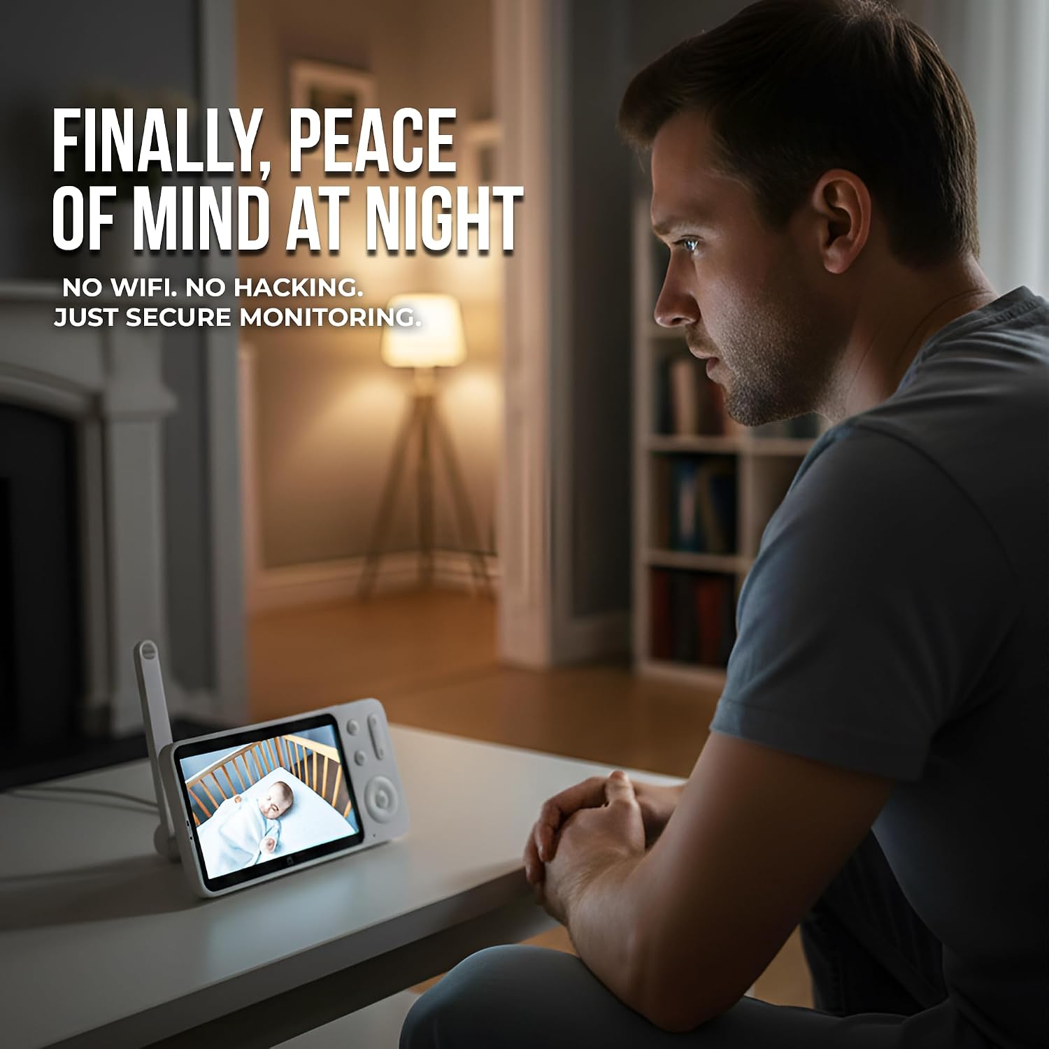 Baby Monitor with 1 or 2 HD Cameras – No WiFi Needed, AI Sleep Detection, Night Vision, Two-Way Talk, Temperature Alerts – Split Screen Option (1 Camera)