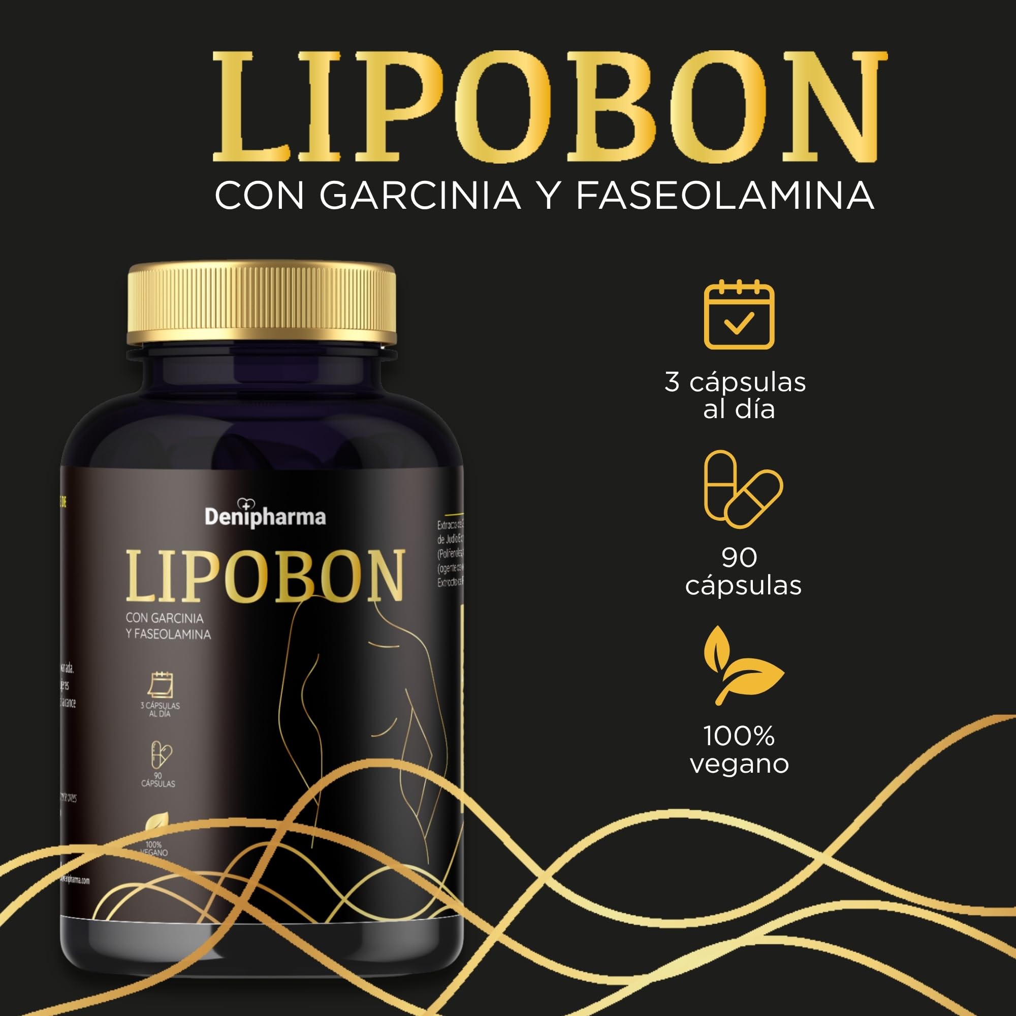 LIPOBON - Garcinia Cambogia, Té Verde y Phaseolus Vulgaris – Apoyo Metabólico -Perdida de peso - Bienestar Corporal - Contribuye a un metabolismo activo - Hombres y Mujeres