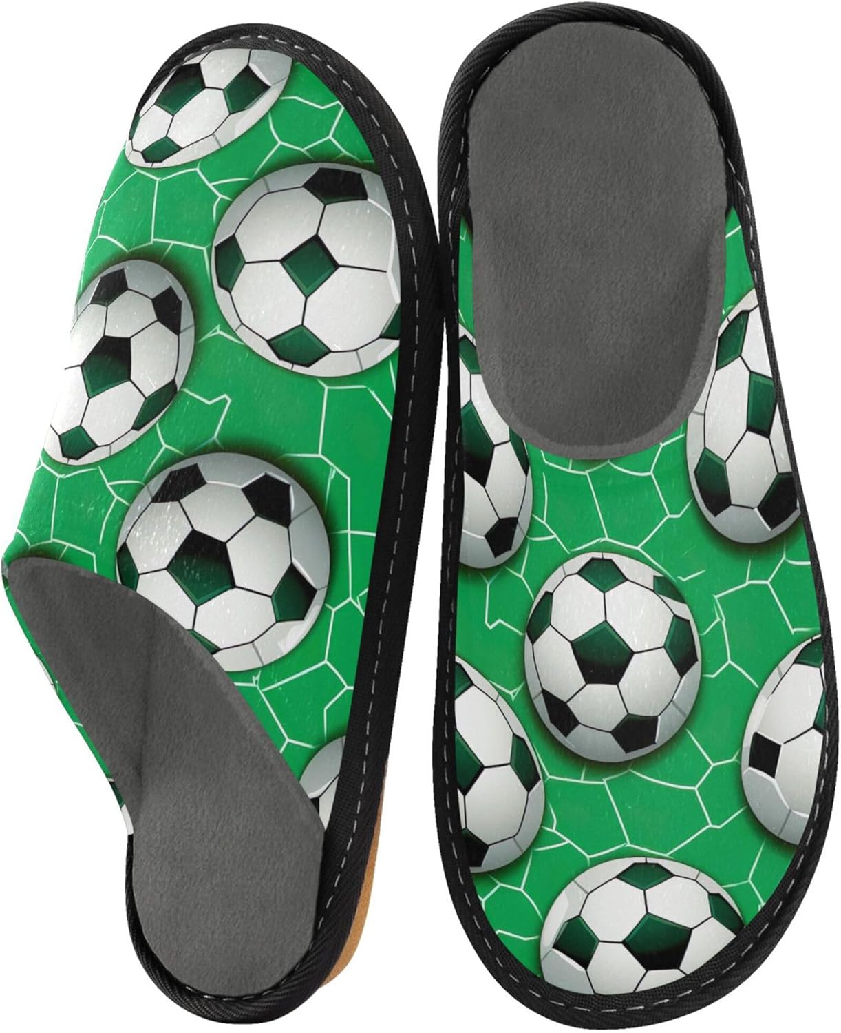 Football House Slippers – Cozy Fuzzy Slippers for Guests, Washable & Disposable, Perfect for Shoeless Home, Spa & Hotel Use A110988