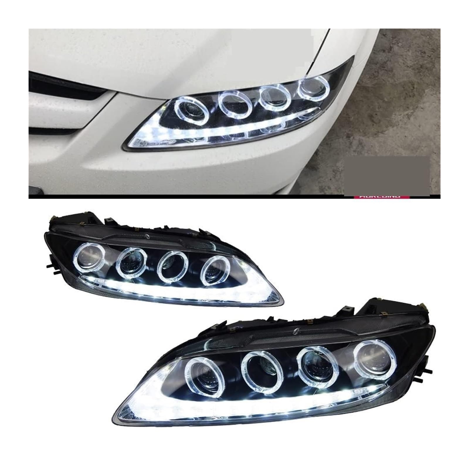Ciloc Para Mazda 6 Para Mazda6 Para Atenza 2003-2015 Faros Delanteros Coche DRL Proyector Doble Luz Intermitente Retrovisor Lateral