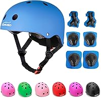 KAMUGO Kids Bike Helmet & Protective Gear Set - Adjustable for Ages 3-8, Knee Elbow Wrist Pads for Skateboard Scooter Rollerblading