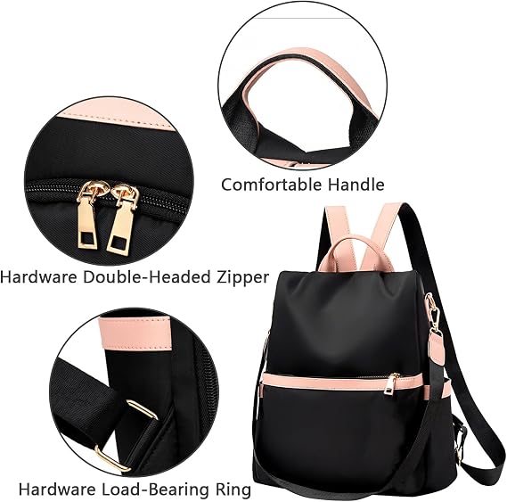 Backpack Purse for Women, Anti Theft Backpack Fashion Backpack Purse, Womens Backpack Purse Cute Backpacks, Travel Backpacks Satchel Handbags Ladies Shoulder Bags Multi Purpose Design (Black)