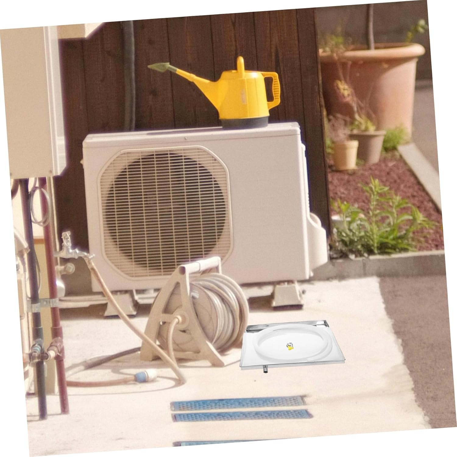 1Set Ac Drain Pan with Hose Durable Drip Tray for Air Conditioning Prevents Water Leakage for Indoor Outdoor Use Easy Installation Reliable Drainage