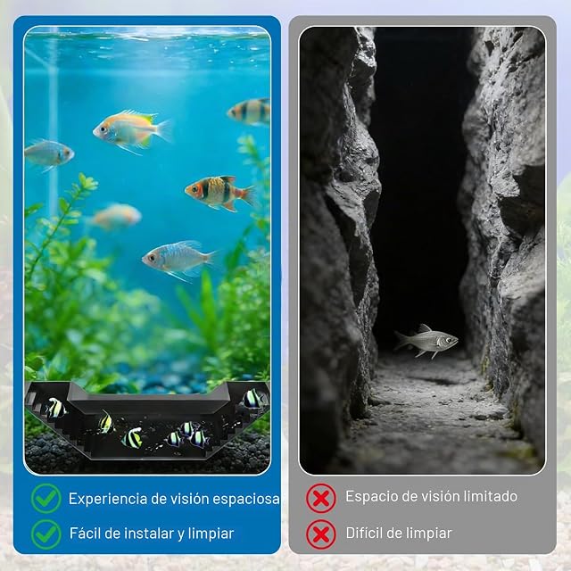 Foto 4 de 7 de LIULINY 2 PCS 360° Acuario Túnel Subterráneo 2 Tamaños 12*12*4 21*4*5,3cm