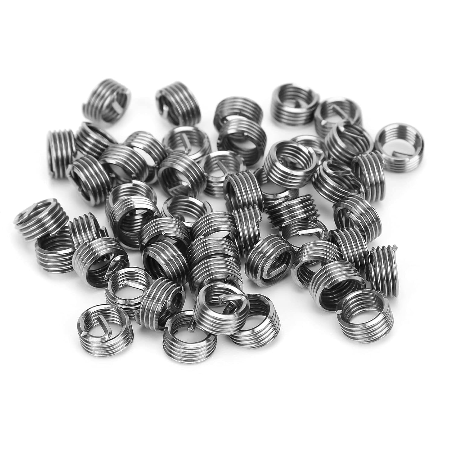 Thread Repair Inserts, 50Pcs Steel Wire Protection Sleeve Hardware Accessories M8 x 1.25, for Workpieces Maintenance (1D)