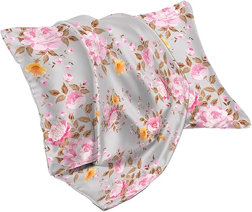 Vista 14 de Funda de almohada de satén para cabello y piel, más suave que la funda de almohada de seda de morera, 1 paquete, funda de almohada de satén con Rosa