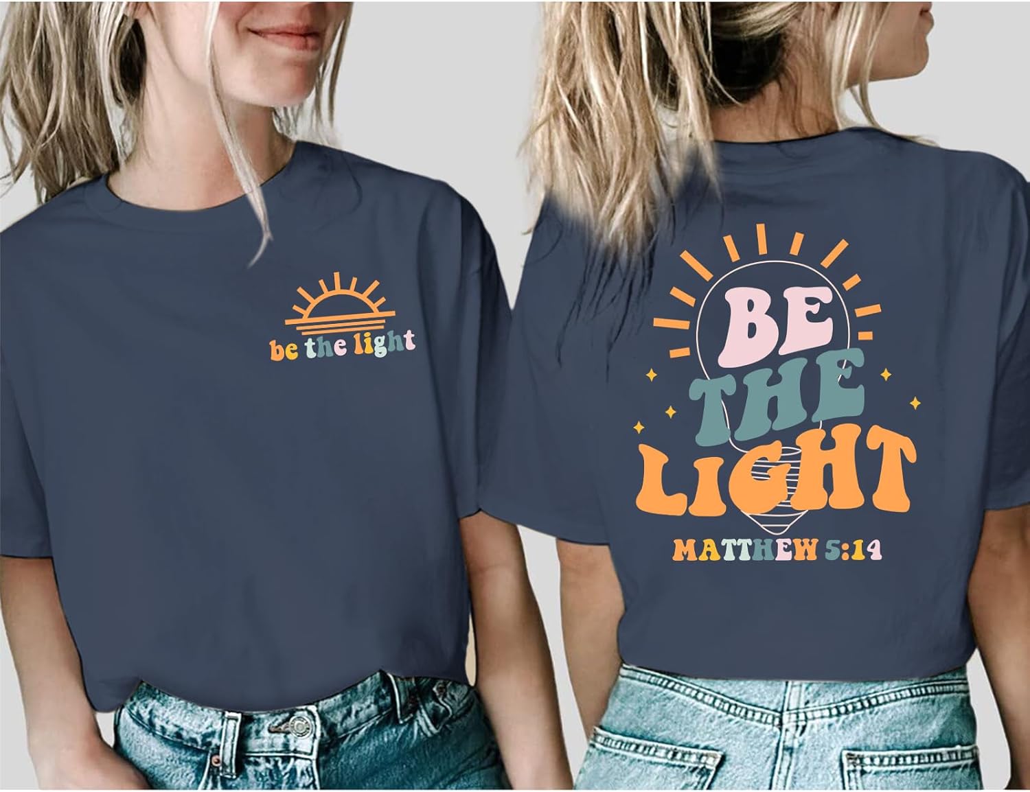 Christian Shirts Women Jesus Faith Tshirt Bible Verse Be The Light Shirt Inspirational Religious Graphic Tees Top - Image 5