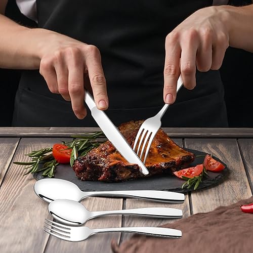 Miniatura 6 de Ggbin Juego de cubiertos de acero inoxidable de 40 piezas, servicio para 8