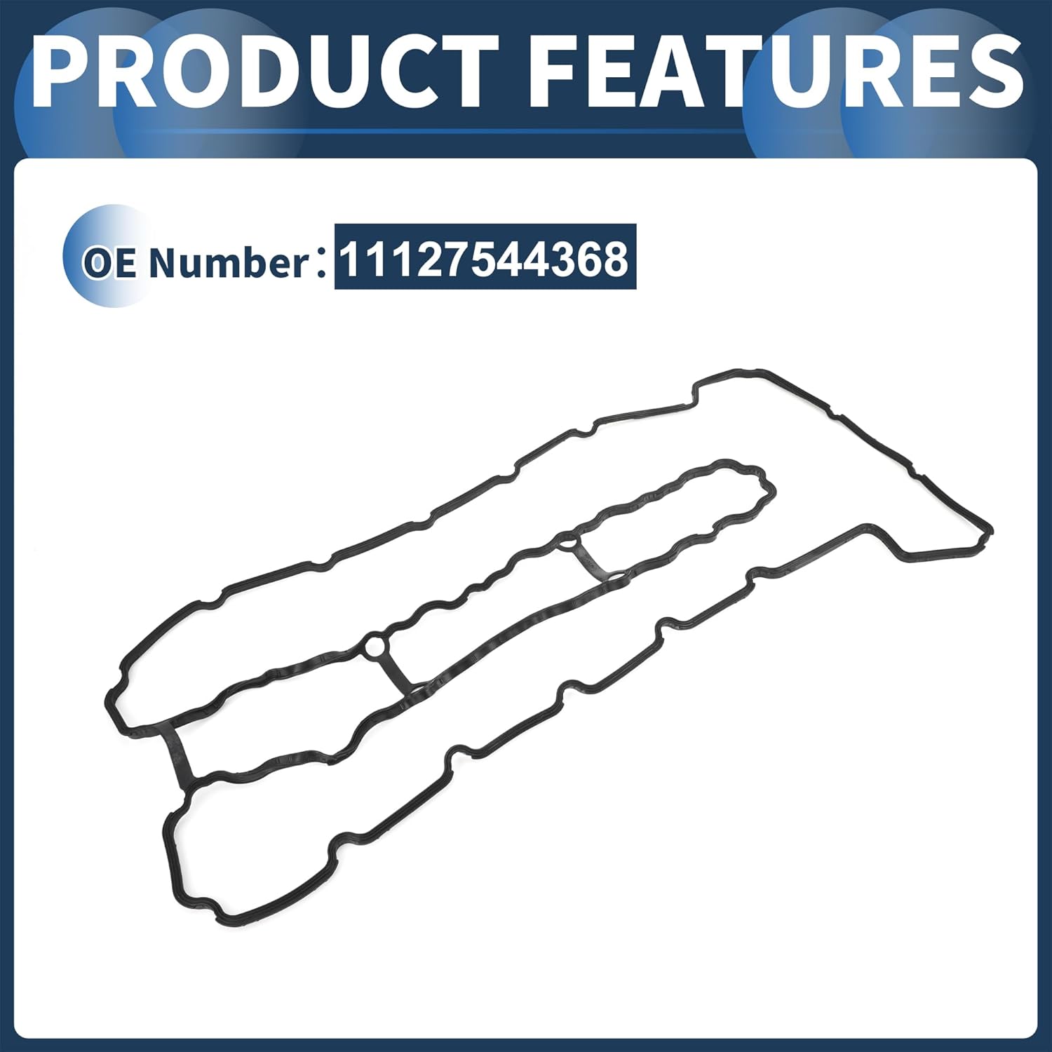 Valve Cover Gasket, Cylinder Head Valve Seal Gasket No.11127544368 for BMW 3 5 2005-2013 Black, Rocker Cover Gasket 1 Pcs